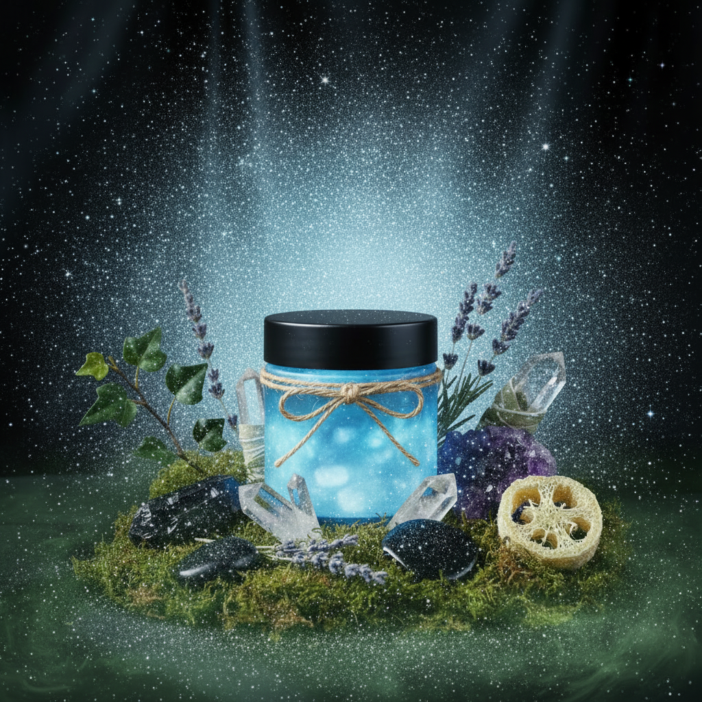 Blue Beauty Cream Soothing Tallow Face Cream – Cosmic Silver-Blue Enchantment – Iron & Ivy Apothecary