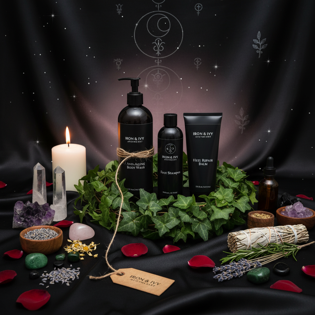 BodyLita Body & Foot Care Routine Set – Anti-Aging Body Wash + Foot Shampoo + Heel Repair Balm – Enchanted Apothecary