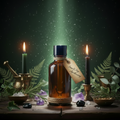 Deep forest green with botanical aura