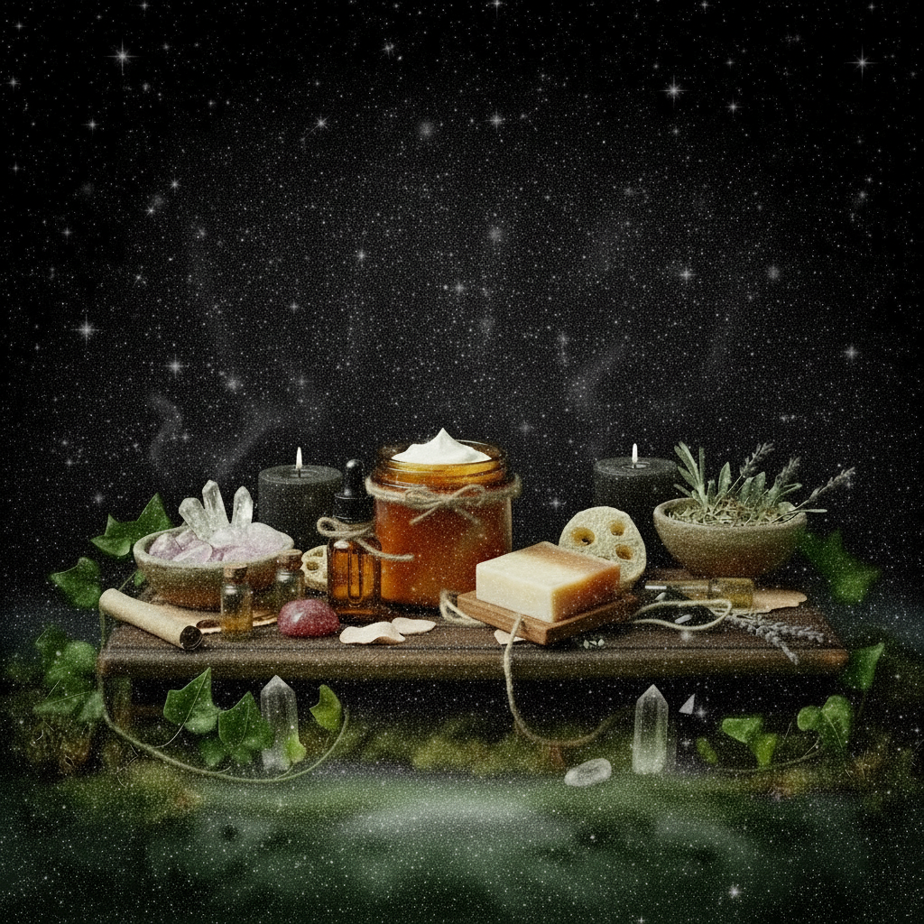 Double Cleansing Kit: Soothing – Dark Starfield Enchanted Altar – Iron & Ivy Apothecary