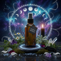 Magnesium Mist Body Spray in a full-force cosmic botanical scene