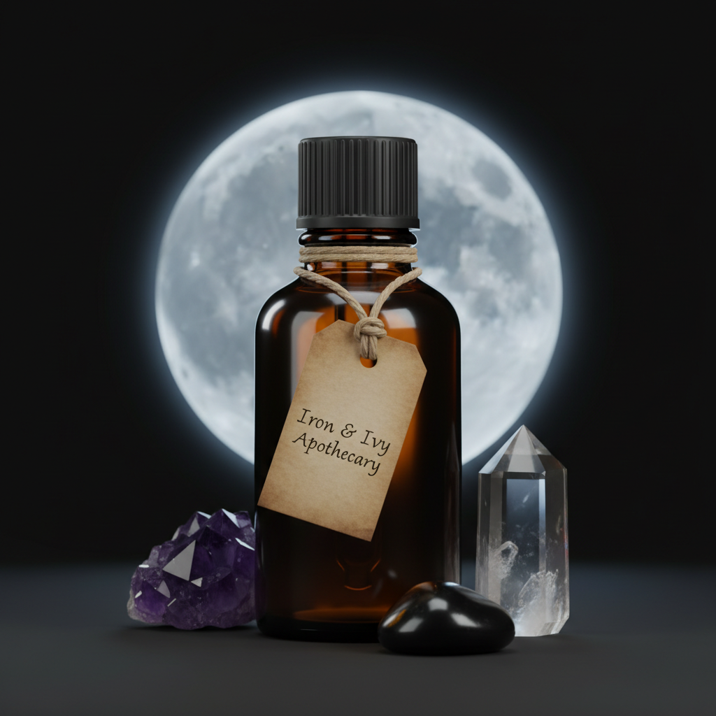 Matte black with silver moon aura